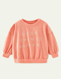 Letter Print Pullover Sweatshirt - Mini Taylor