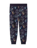 Line Printed Dinosaur Cartoon Casual Trousers - Mini Taylor