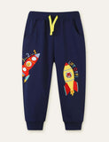 Lion Tiger Rocket Appliqué Sweatpants - Mini Taylor