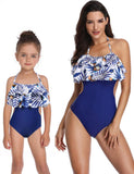 Lotus Pleated Coconut Printed Family Matching Swim Suit - Mini Taylor