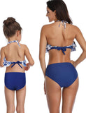 Lotus Pleated Coconut Printed Family Matching Swim Suit - Mini Taylor