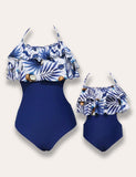 Lotus Pleated Coconut Printed Family Matching Swim Suit - Mini Taylor