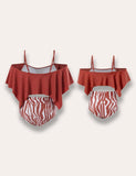 Lotus Pleated Striped Family Matching Swim Suit - Mini Taylor