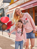 Mom and Me Valentine's Day Heart Printed Sweatshirt - Bebehanna