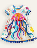 Multi Jellyfish Appliqué Dress