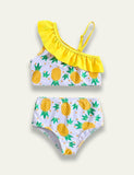 Pineapple Print Split Swimsuit