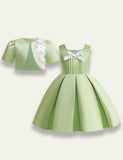 Pleated Solid Color Party Dress Set - Mini Taylor