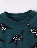 Polka Dot Dinosaur Printed Long-Sleeved T-shirt - Mini Taylor