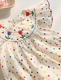 Polka Dot Tulip Embroidered Dress - Mini Taylor