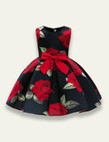 Printed Bow Party Dress