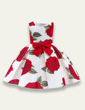 Printed Bow Party Dress - Mini Taylor