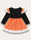 Pumpkin Printed Long Sleeve Dress - Mini Taylor
