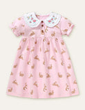 Rabbit Printed Embroidered Dress - Mini Taylor