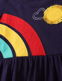 Rainbow Appliqué Long Sleeve Dress - Mini Taylor