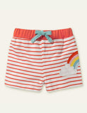 Rainbow Appliqué Striped Shorts - Mini Taylor