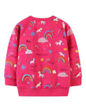 Rainbow Clouds Pony Print Terry Long-Sleeved Sweater - Mini Taylor