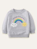 Regenboogwolken bedrukt sweatshirt