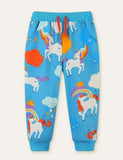 Pantaloni della tuta stampati dinosauro arcobaleno