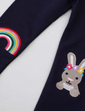Rainbow Embroidered Rabbit Appliqué Leggings - Mini Taylor