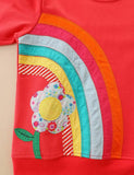 Rainbow Flower Appliqué Sweatshirt - Mini Taylor