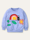 Rainbow Ladybug Appliqué Sweatshirt + Leggings Estampadas Joaninha