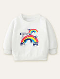 Sweatshirt mit Regenbogen-Print