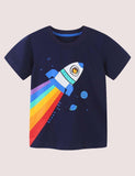 Rainbow Rocket Print T-shirt