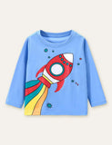 Rainbow Rocket Printed Long Sleeve T-shirt - Mini Taylor