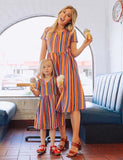Rainbow Stripes Family Matching Dress