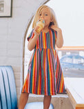 Rainbow Stripes Family Matching Dress - Mini Taylor