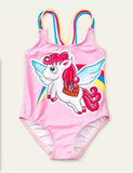 Costume intero con unicorno arcobaleno