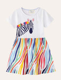 Kleid mit Regenbogen-Zebra-Print