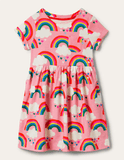 Rainbow Cloud Pattern Knitted Dress