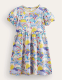 Cartoon Clouds Printed Dress - Mini Taylor