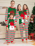 Passendes Pyjama-Set für die Familie mit Weihnachtsmann-Streifen