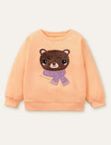 Scairf Bear Appliqué Sweatshirt