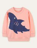 Sweatshirt mit Hai-Print