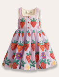 Clearance - Sleeveless Fun Strawberry Appliqué Dress