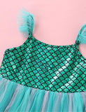 Sleeveless Mermaid Fish Scale Gauze Dress - Mini Taylor