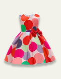 Sleeveless Polka Dot Printed Party Dress