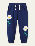 Small Flower Appliqué Sports Pants - Mini Taylor