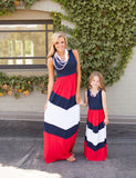 Stitching Contrasting Color Family Matching Dress - Mini Taylor