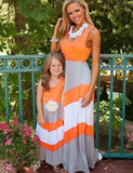 Stitching Contrasting Color Family Matching Dress - Mini Taylor