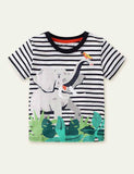 Gestreiftes Elefanten-T-Shirt