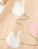 Swan Printed Flying Sleeve Set - Mini Taylor