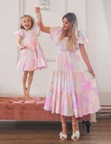 Tie-Dye Sleeve Family Matching Dress - Mini Taylor
