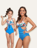 Maillot de bain assorti familial imprimé voyage