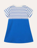 Turtle Appliqué Striped Dress - Mini Taylor