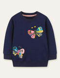 Two Butterflies Embroidered Sweatshirts - Mini Taylor