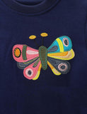 Two Butterflies Embroidered Sweatshirts - Mini Taylor